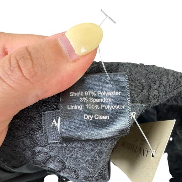 Ann Taylor NWT Black Textured Lace Illusion High Waist Career Pencil Skirt - Picture 6 of 6